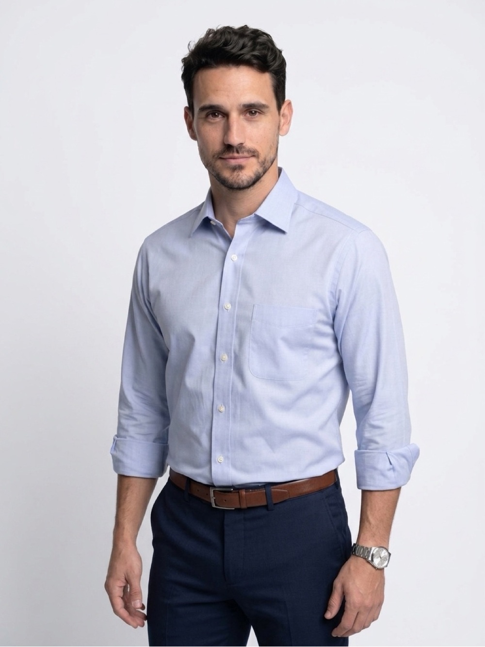 Cremieux Men’s 15 33 Blue Pima Cotton Non Iron Dress Shirt